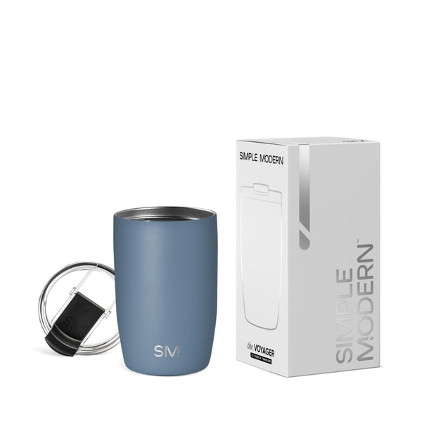 Simple Modern Travel Coffee Mug Tumbler with Flip Lid | Reusable Insulated Stainless Steel Cold Brew Iced Coffee Cup Thermos | Gifts for Women Men Him Her | Voyager Collection | 12oz | Almond Birch