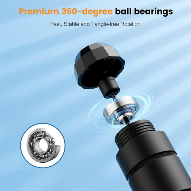 Jump Rope,Tangle-Free Rapid Speed Jump Rope with Ball Bearings for Men,Women and Kids,Adjustable Steel Skipping Rope with Ergonomic Foam Handles,A Ideal Equipment and Accessories for Workout,Fitness,Exercise,Home Gym,Slim Body