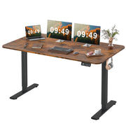 Furmax Electric Height Adjustable Standing Desk Large 55 x 24 Inches Sit Stand Up Desk Home Office Computer Desk Memory Preset with T-Shaped Metal Bracket, Black
