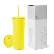 Simple Modern Insulated Tumbler with Lid and Straw | Iced Coffee Cup Reusable Stainless Steel Water Bottle Travel Mug | Gifts for Women Men Her Him | Classic Collection | 24oz | Midnight Black