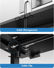 HUANUO 48" x 24" Electric Standing Desk Adjustable Height, 4 Memory Height Settings, Headphone Hook, Cable Manager, Sit Stand Up Desk for Home Office & Computer Workstation, Black