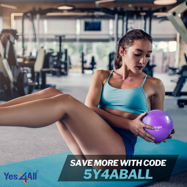 Yes4All Weighted Toning Balls for Exercise, Soft Medicine Balls for Exercise, Pilates, Yoga, Balance, Flexibility, 2-10lbs