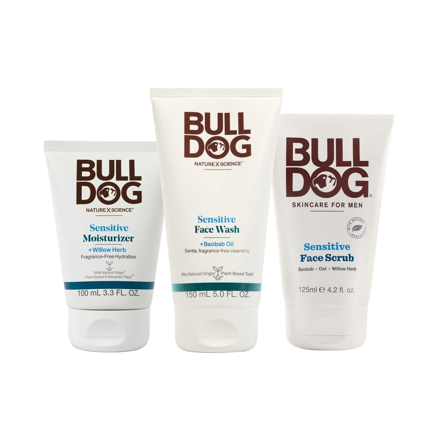 Bulldog Mens Skincare and Grooming Original Full Face Kit with Moisturizer, Face Wash & Face Scrub