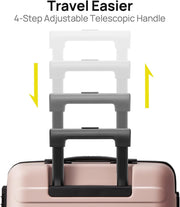 NINETYGO Carry On Luggage 22x14x9 Airline Approved, 20 Inch Luggage with Smooth Spinner Wheels, Lightweight, Hard Shell PC Suitcase Carry-On, Travel Luggage, TSA Approved (Pink, Rhine Basic)