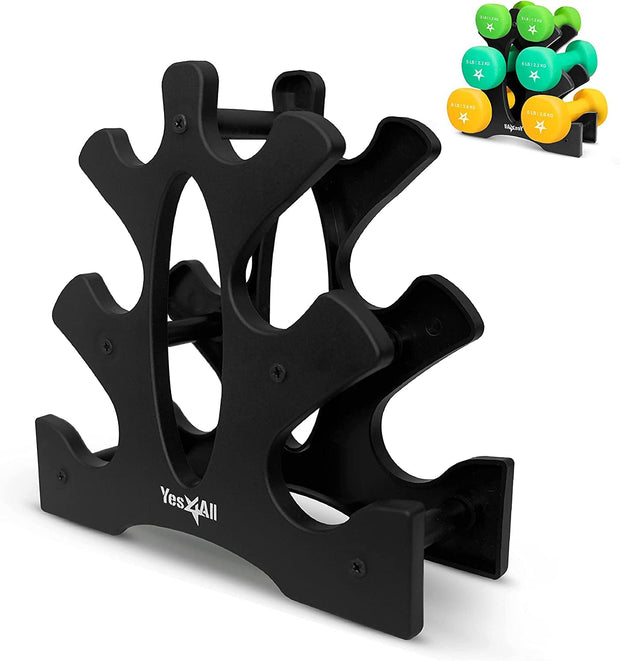 Yes4All Neoprene Coated Dumbbell Hand Weight Sets of 2 - Multiple Weight Options with 15 Colors, Anti-roll, Anti-Slip, Hexagon Shape