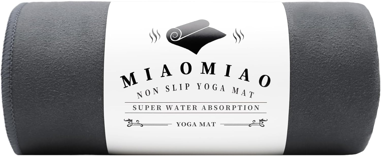 MIAOMIAO Non-Slip Hot Yoga Towel Set, Super Absorbent Microfiber in, 24.5" x 72" - Anti-Slip, Injury Free Design for Pilates, Yoga Mats, Exercise, and Fitness Gear