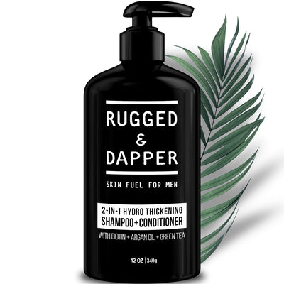 RUGGED & DAPPER 2-in-1 Mens Shampoo and Conditioner - Biotin Hair Thickening Shampoo for Men - SLS-free and Paraben-Free