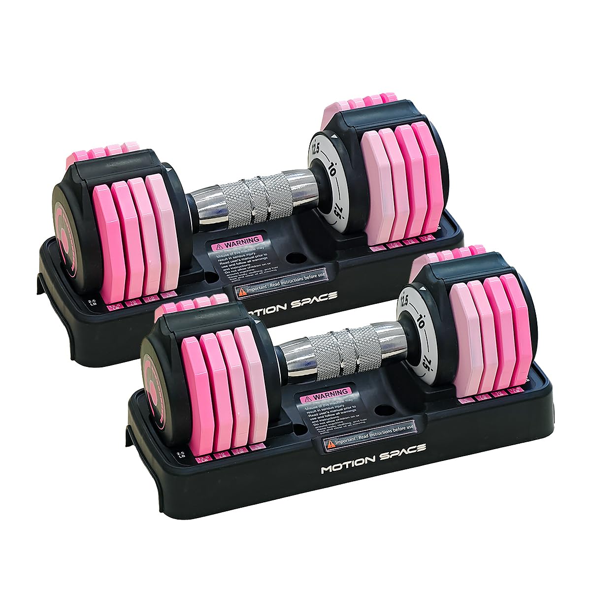 Adjustable Dumbbells Set 12.5LB/22.5LB Pair, 1-Sec Fast Adjustable 5 Weights by Turning Handle, Premium Comfort Non-slip Metal Dumbbells with Tray, Compact Size for Full Body Home Workout