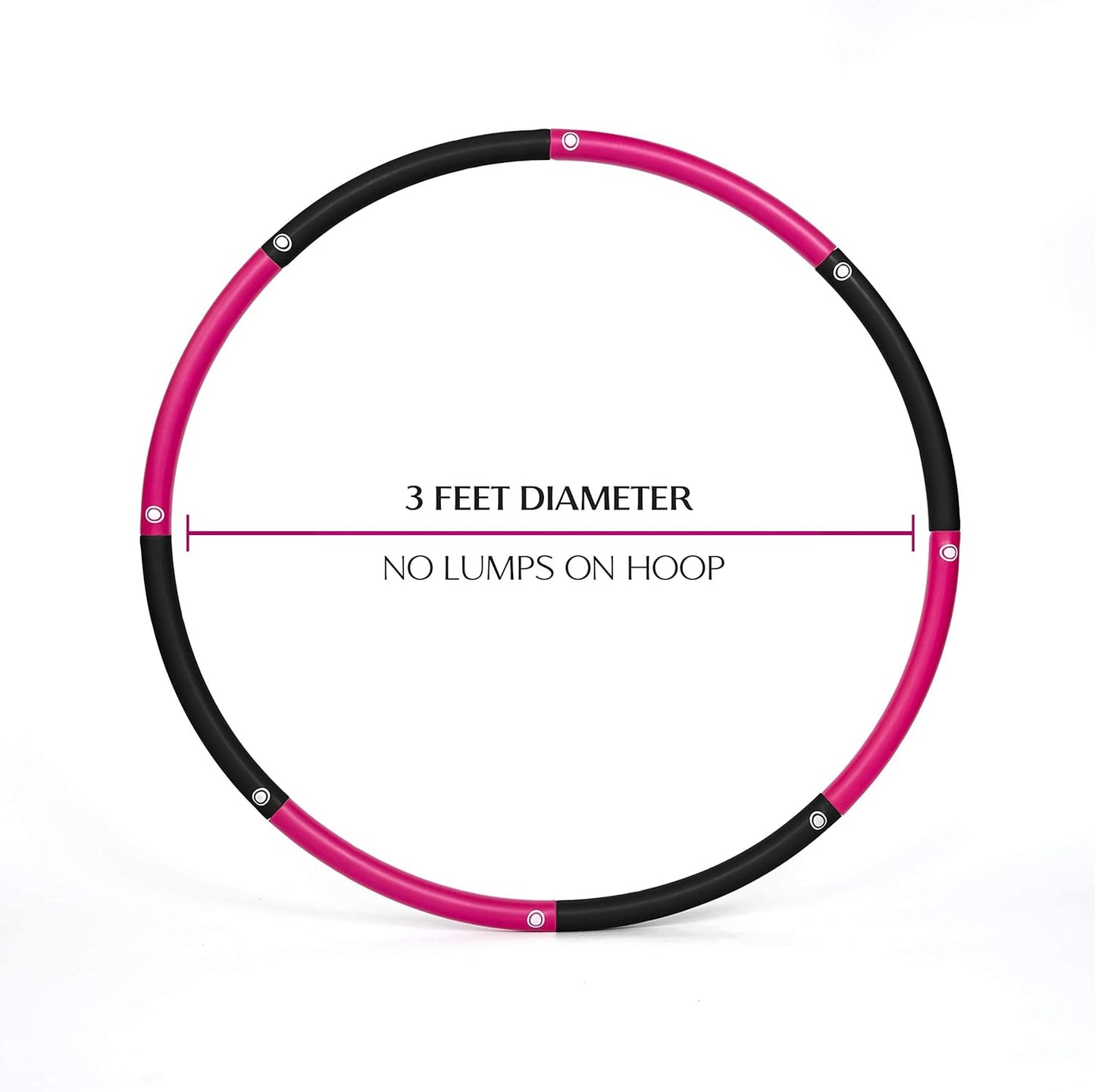 HEALTHYMODELLIFE Exercise Fitness Hoop for Adults - Easy to Spin, Premium Quality and Soft Padding Weighted Hoop - Detachable Hoops for Home & Gym Workouts
