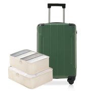 Merax Luggage Sets 3-Piece Hardshell with Spinner Wheels Lightweight Suitcase with Corner Guards (Green, 20/24/28)