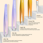 MORGLES Tweezers Set, Professional Nail Clippers and Tweezer Kit for Women and Men with Leather Travel Case, 9 Pack