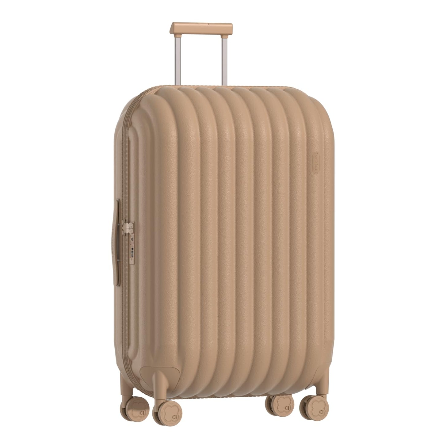 artrips Checked Luggage 24 inch,Medium Suitcase with 8 Spinner Wheels,PC Lightweight Hardside Luggage,Bread Design,TSA Lock,White,Checked-Medium 24-Inch,60L