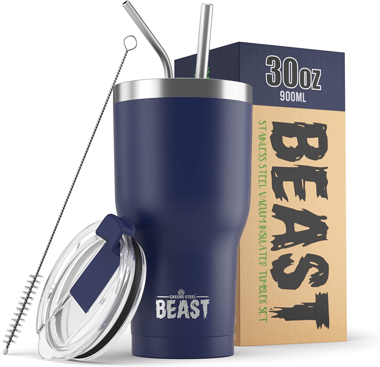 Beast 50 oz Tumbler Stainless Steel Vacuum Insulated Coffee Ice Cup Double Wall Travel Flask (Arctic White)