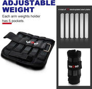 Wrist Arm Weights, Adjustable Wrist Weights, Removable Wrist Ankle Weights for Men Women, for Fitness, Walking, Jogging, Workout, Running, 1Pair 2 Pack