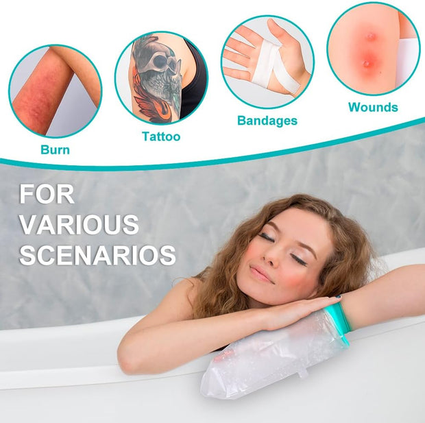 Waterproof Leg Cast Cover for Showering, Reusable Shower Sleeve for Lower Leg After Surgery, Watertight Non-Slip Adult Fracture Protector Bag, Water Proof Medical Covers for Calf/Ankle/Wound/Bandages