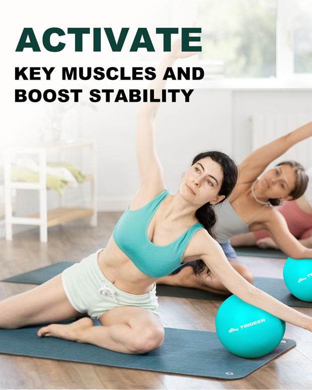 Trideer Pilates Ball 9 Inch, Small Exercise Ball with Exercise Guide for Yoga, Core Training, Physical Therapy, Balance, Stability, Stretching