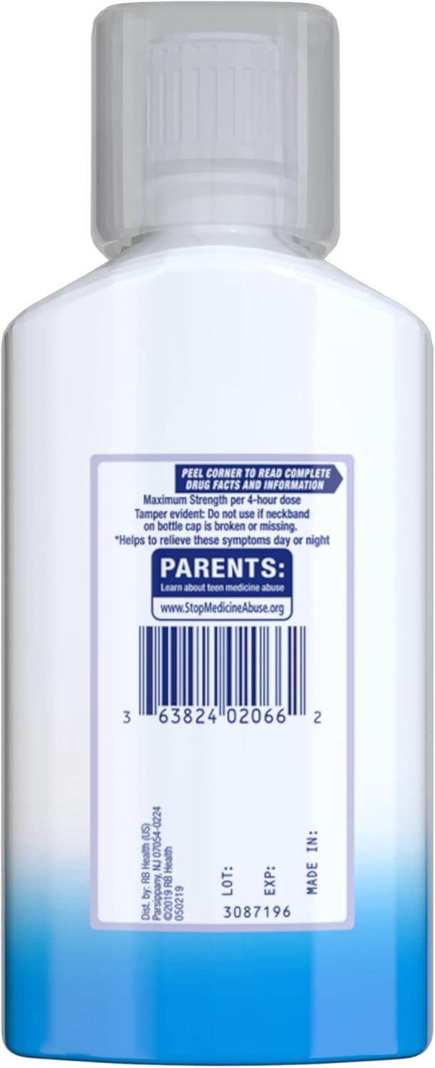 Mucinex Maximum Strength Fast-Max Cold & Flu and Nightshift, All-in-One Multi Symptom Relief Liquid, 6 Fl Oz - 2 Count (Pack of 1)