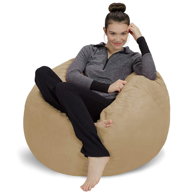 Sofa Sack Bean Bag Chair - Plush, Ultra Soft - Memory Foam Bean Bag Chair with Microsuede Cover - Stuffed Foam Filled Furniture and Accessories for Dorm Room 3 Feet - Charcoal