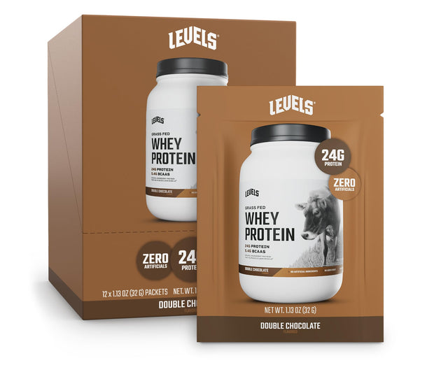 Levels Grass Fed Whey Protein Powder, No Artificials, 24G of Protein, Vanilla Bean, 2LB