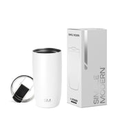 Simple Modern Travel Coffee Mug Tumbler with Flip Lid | Reusable Insulated Stainless Steel Cold Brew Iced Coffee Cup Thermos | Gifts for Women Men Him Her | Voyager Collection | 12oz | Almond Birch