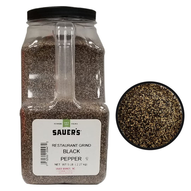 Sauer's Whole Black Pepper | 1 Pound Canister | Foodservice