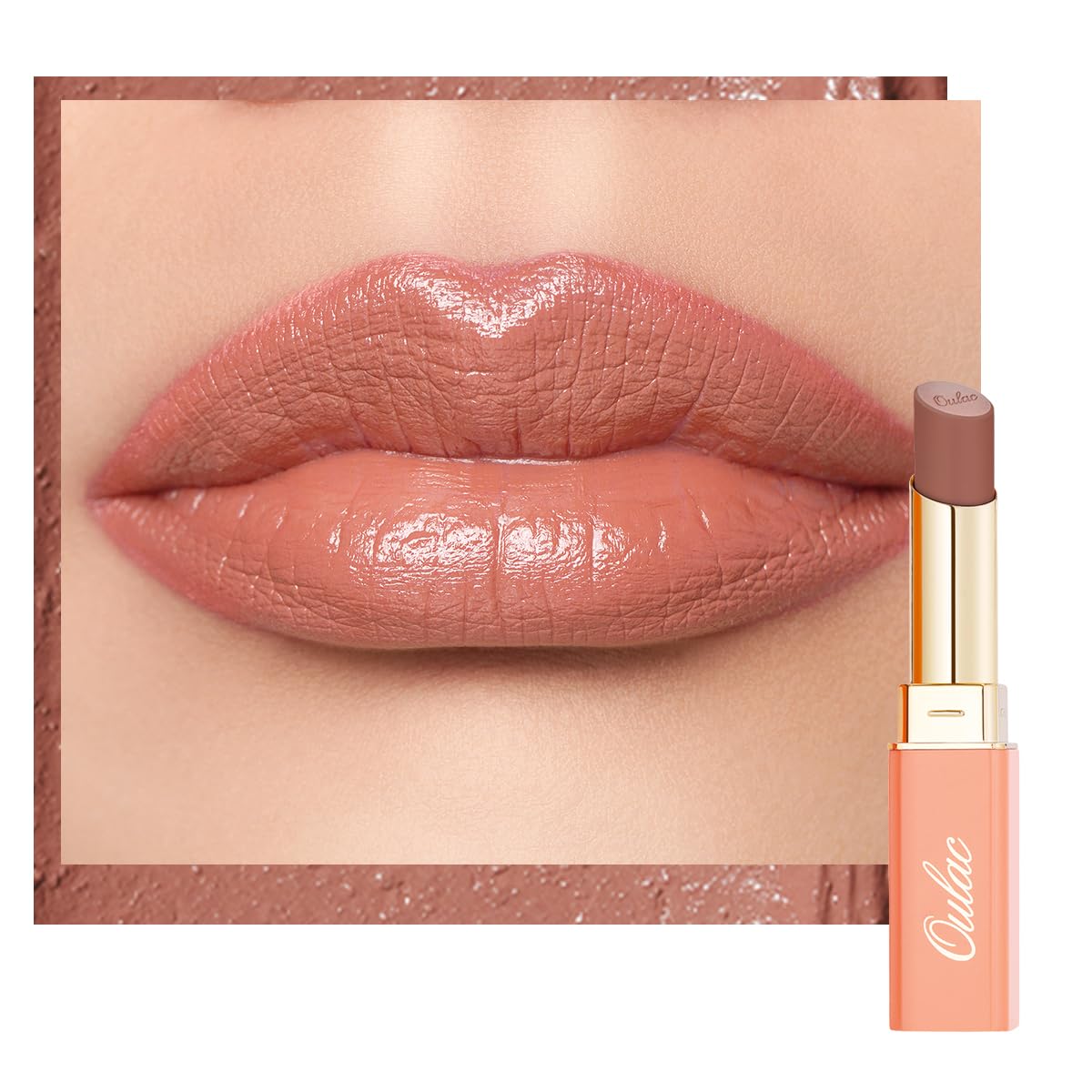 Oulac Beige Lipsticks for Women, Pale Nude Matte Lip Base, Full Coverage Lip Color, Satin Matte Finish, Cream Texture, Hydrating, Infused with Hyaluronic Acid, Vegan & Clean Beauty 4g SG01 Bare
