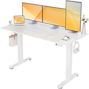 Seang Electric Standing Desk Adjustable Height, 40 x 24 Inch Sit Stand Desk with T-Shaped Frame, 3 Memory Presets & Cable Management for Home Office Computer Workstation, Black Frame/Black Top