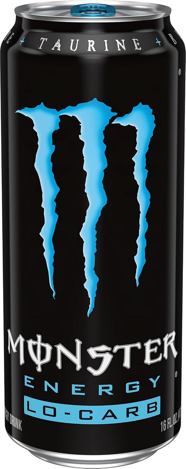 Monster Energy, Lo-Carb Monster, Low Carb Energy Drink, 16 Ounce (Pack of 15)