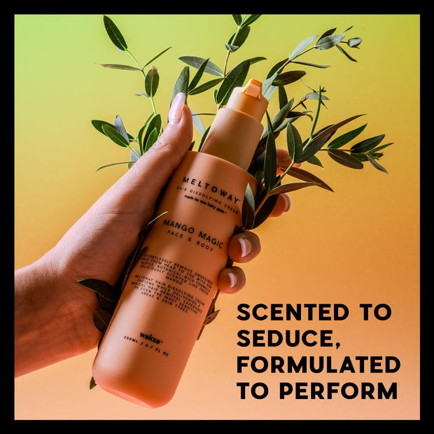 Wakse Mango Magic Hair Dissolving Cream - Painless Hair Removal Cream for Face & Body, 6.7 oz, Mango Scented