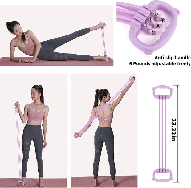 Pilates Ring Set, Home Exercise Pilates Equipment, Including A 14.9-Inch Pilates Ring, A 9.8-Inch Ball, Resistance Bands, and Accessories – A Fitness Gift for Pilates Enthusiasts.