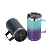 KXIAOCHEN 20oz Insulated Coffee Mug with Lid, Stainless Steel Coffee Cup, Double Wall Vacuum Coffee Tumbler with Handle, Premium Thermal Travel Coffee Mug (Navy Blue)