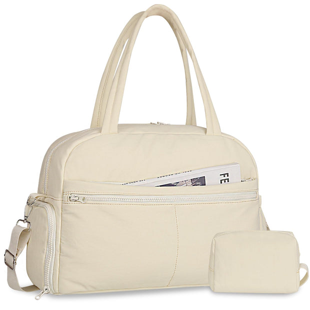 Sports Gym Bag for Women, Travel Duffle Bag with Shoe Compartment & Wet Pocket, Fitness Yoga Bag Weekender Overnight Bag Small