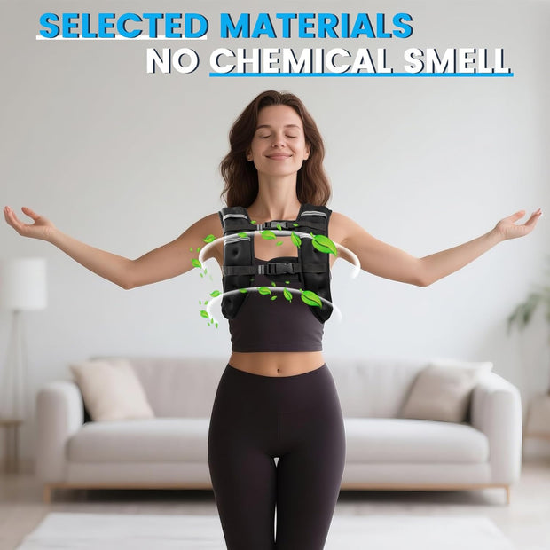 Weighted Vest for Woman Men, 6lb/8lb/12lb/16lb/20lb/30lb Weight Vest with Reflective Stripe, Weight Vests Adjustable for Walking, Weight Loss, Training, Running