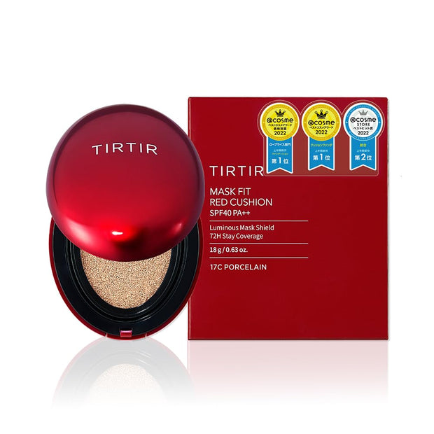 TIRTIR Mask Fit Red Cushion Foundation | Full coverage, Weightless, Skin fit, Satin Glow Finish, Korean Makeup, beauty, Tattoo cover up, Buildable (#29N Natural Beige, 0.63 Fl Oz)