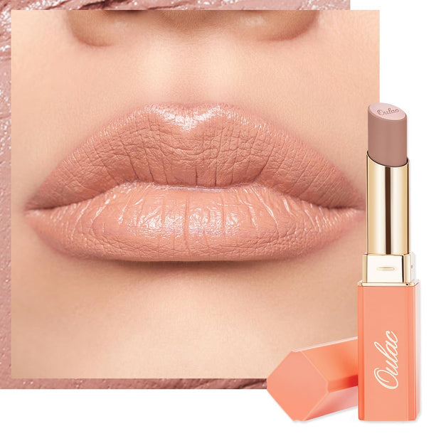 Oulac Beige Lipsticks for Women, Pale Nude Matte Lip Base, Full Coverage Lip Color, Satin Matte Finish, Cream Texture, Hydrating, Infused with Hyaluronic Acid, Vegan & Clean Beauty 4g SG01 Bare