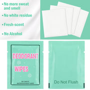 Loopeer 300 Pcs Deodorant Wipes Individually Wrapped Disposable Antiperspirant Towelettes No Alcohol Body Wipes Mini Purse Essentials Fresh Scented Made with Clear Formula for Men and Women