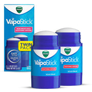 Vicks VapoStick, Solid Balm, No Mess, Soothing Non-Medicated Vicks Vapors, Easy-To-Use No-Touch Applicator, Quick Dry, Lightweight Skin Feel, 1.25oz x 2