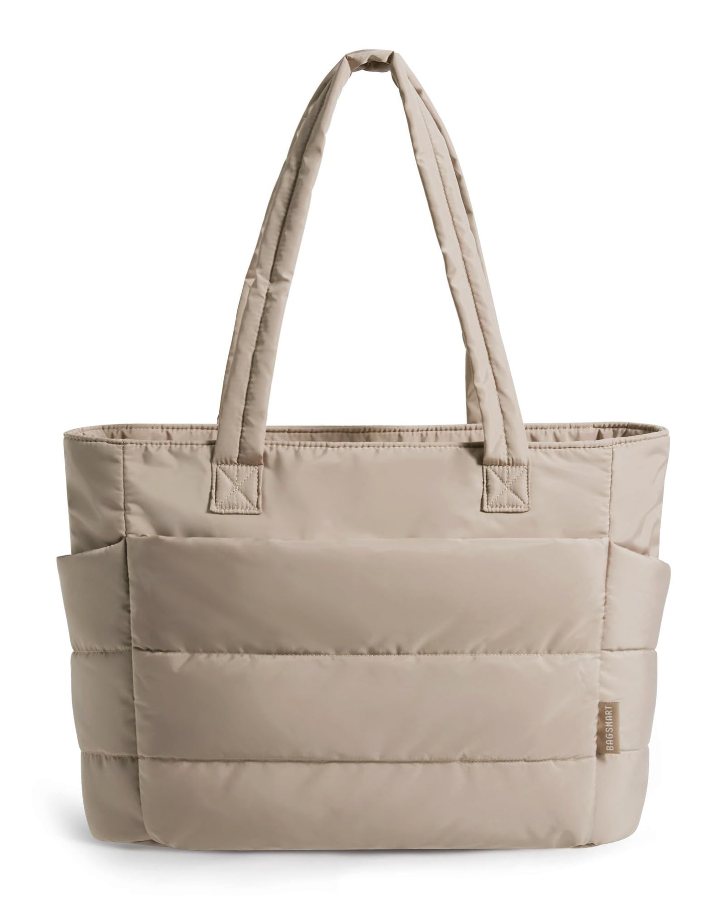 BAGSMART Tote Bag for Women, Lightweight Puffy Tote Bag with Compartments Quilted Shoulder Bag Handbag for Travel, Work, Gym