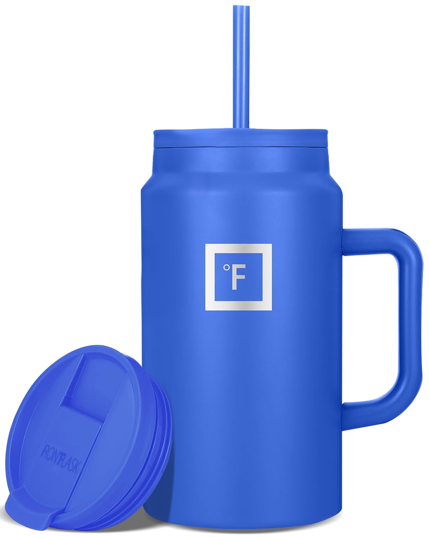 IRON °FLASK Co-Pilot Insulated Mug w/Straw & Flip Cap Lids - Cup Holder Bottle for Hot, Cold Drink - Leak-Proof - Water, Coffee Portable Travel Mug - Aurora, 32 Oz