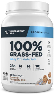 Transparent Labs Grass-Fed Whey Protein Isolate - Naturally Flavored, Gluten Free Whey Protein Powder with 28g of Protein per Serving & 9 Amino Acids - 30 Servings, Milk Chocolate