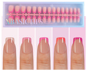 Misssix XBASICTIPS French Tip Press On Nails, 150 Pcs Short Square French Gel Nail Tips, Soft Gel Pre-shaped No File Need Fake Nails for Nail Art DIY Extension Designs, 15 Sizes