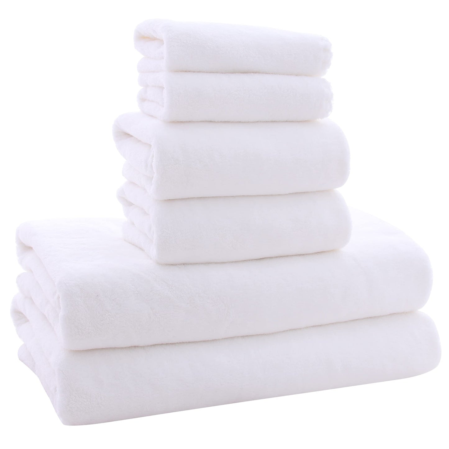 MOONQUEEN Ultra Soft Towel Set-Quick Drying-2 Bath Towels 2 Hand Towels 2 Washcloths - Microfiber Coral Velvet Highly Absorbent Towel for Bath Fitness, Bathroom, Sports, Yoga, Travel(Dark Grey, 6 Pcs)