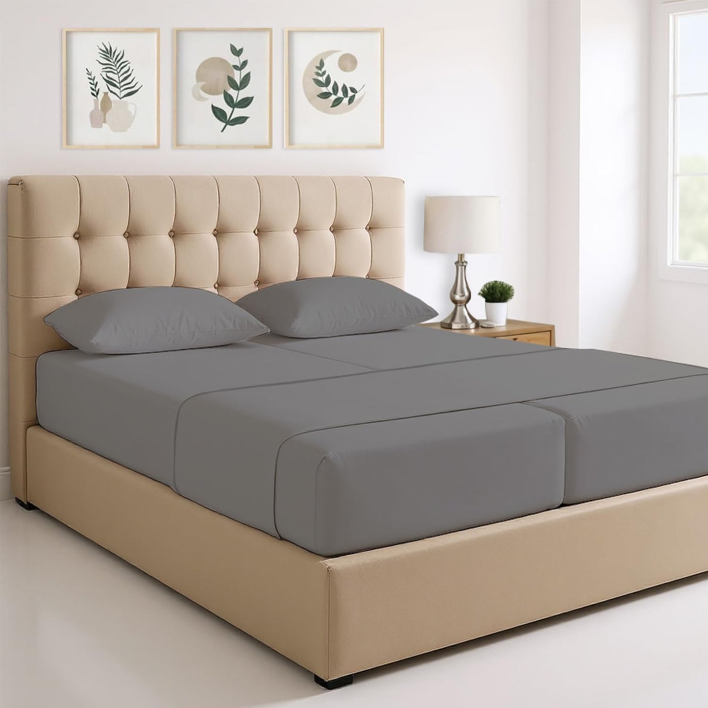 THREAD SPREAD 100% Egyptian Cotton King Size Sheets Set - Luxury 1500 Thread Count Egyptian Cotton Sheets King Size, Silky Soft, Cooling, Sateen Weave 17" Deep Pocket Bed Set - White