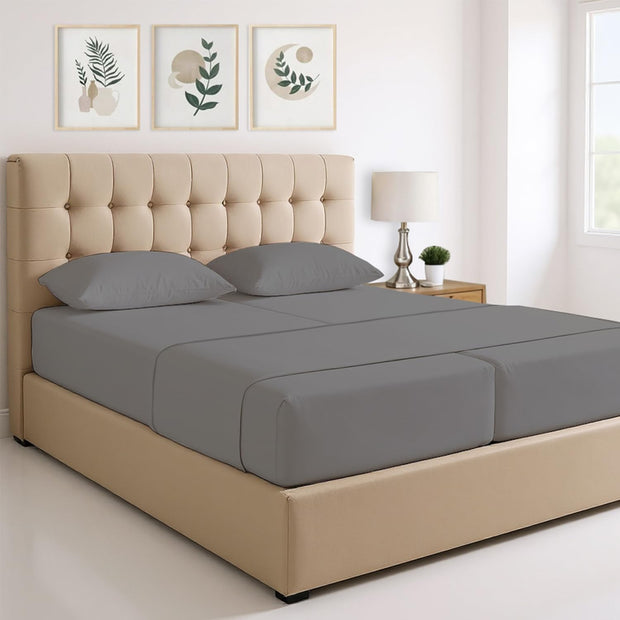 THREAD SPREAD 100% Egyptian Cotton King Size Sheets Set - Luxury 1500 Thread Count Egyptian Cotton Sheets King Size, Silky Soft, Cooling, Sateen Weave 17" Deep Pocket Bed Set - White