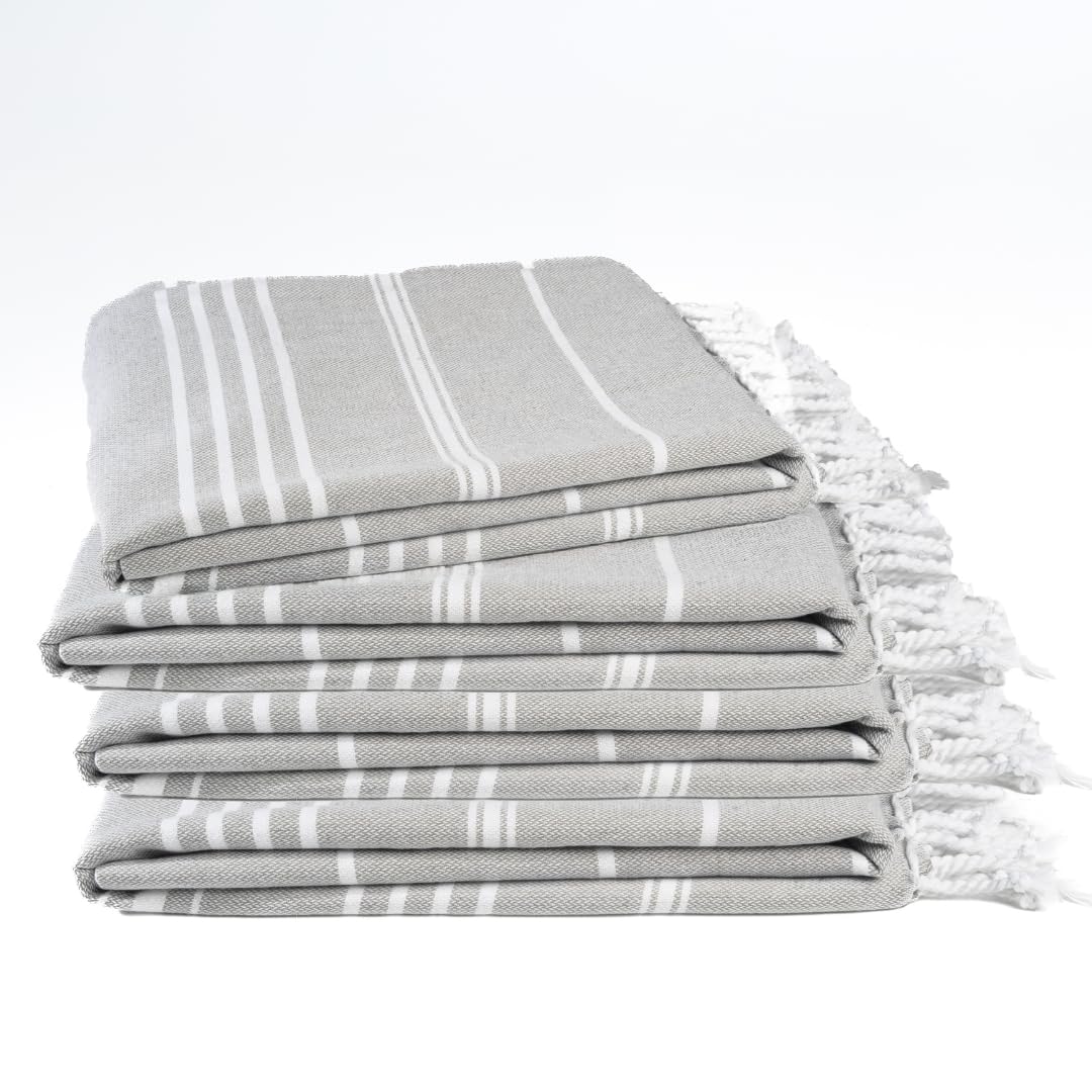 Cotton Turkish Beach Towel Towels Oversized 36"x72" Pool Absorbent Extra Large Quick Dry Sand Travel Towel (Beige, 4 Pack)