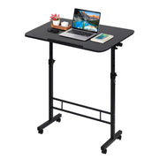 Small Standing Desk Adjustable Height,Rolling Computer Desk,Mobile Standing Desk with Wheels,Portable Stand Up Desk,Tall Computer Table,Adjustable Desktop Sit Stand Desk,Size 31.5x15.7 Inch White