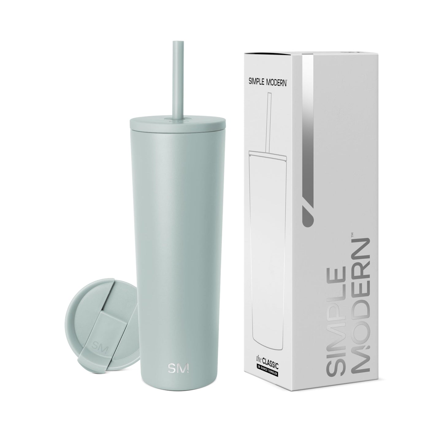 Simple Modern Insulated Tumbler with Lid and Straw | Iced Coffee Cup Reusable Stainless Steel Water Bottle Travel Mug | Gifts for Women Men Her Him | Classic Collection | 24oz | Midnight Black