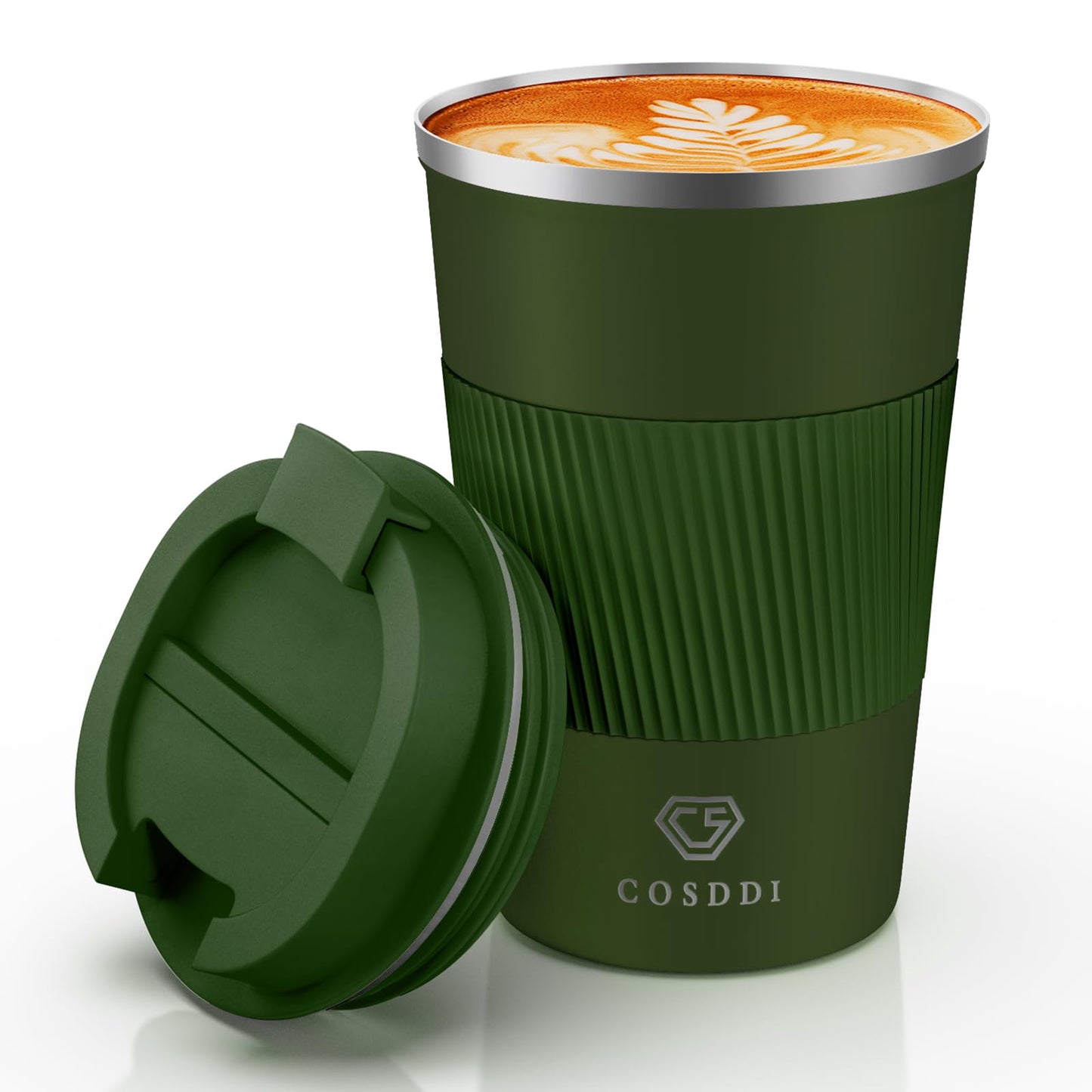 12 oz Stainless Steel Vacuum Insulated Tumbler - Coffee Travel Mug Spill Proof with Lid - Thermos Cup for Keep Hot/Ice Coffee,Tea and Beer (Green)