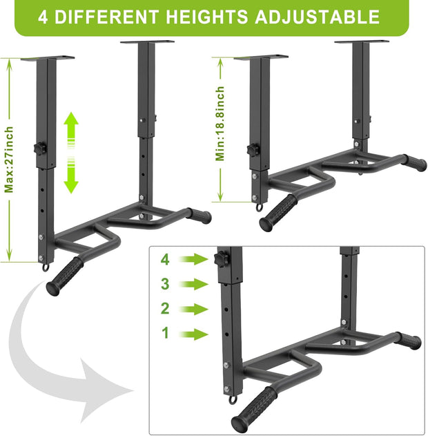 SELEWARE Heavy Duty Welded Pull Up Bar, Versatile Doorway Wall Mount, Joist Mounted, and Ceiling Mounted Chin Up Bars, Thick Metal Sturdy Construction for Full Body Workouts Support 500 lbs