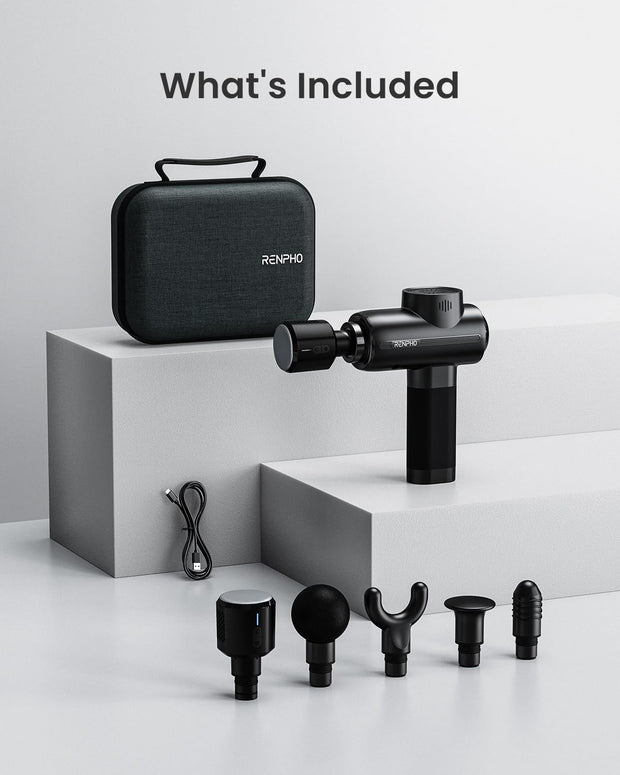 RENPHO Massage Gun Deep Tissue with Heat and Cold Head, Handheld Muscle Massager Therapy with Carry Case, Percussion Body Masajeador for Men Women Athletes Back Upgrade, Active Thermacool